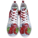 Red Strawberries Water Squirt Strawberry Fresh Splash Drops Men s Lightweight High Top Sneakers