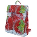 Red Strawberries Water Squirt Strawberry Fresh Splash Drops Flap Top Backpack