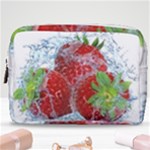 Red Strawberries Water Squirt Strawberry Fresh Splash Drops Make Up Pouch (Medium)