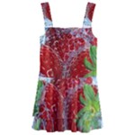 Red Strawberries Water Squirt Strawberry Fresh Splash Drops Kids  Layered Skirt Swimsuit