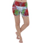 Red Strawberries Water Squirt Strawberry Fresh Splash Drops Lightweight Velour Yoga Shorts