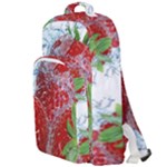 Red Strawberries Water Squirt Strawberry Fresh Splash Drops Double Compartment Backpack