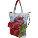 Red Strawberries Water Squirt Strawberry Fresh Splash Drops Shoulder Tote Bag