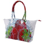 Red Strawberries Water Squirt Strawberry Fresh Splash Drops Canvas Shoulder Bag