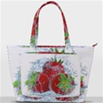 Red Strawberries Water Squirt Strawberry Fresh Splash Drops Back Pocket Shoulder Bag 