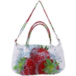 Red Strawberries Water Squirt Strawberry Fresh Splash Drops Removable Strap Handbag