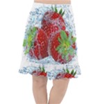 Red Strawberries Water Squirt Strawberry Fresh Splash Drops Fishtail Chiffon Skirt