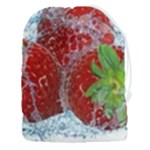 Red Strawberries Water Squirt Strawberry Fresh Splash Drops Drawstring Pouch (3XL)