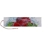 Red Strawberries Water Squirt Strawberry Fresh Splash Drops Roll Up Canvas Pencil Holder (L)