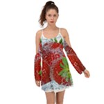 Red Strawberries Water Squirt Strawberry Fresh Splash Drops Boho Dress