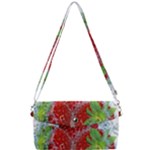 Red Strawberries Water Squirt Strawberry Fresh Splash Drops Removable Strap Clutch Bag