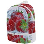 Red Strawberries Water Squirt Strawberry Fresh Splash Drops Zip Bottom Backpack