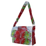 Red Strawberries Water Squirt Strawberry Fresh Splash Drops Full Print Messenger Bag (M)