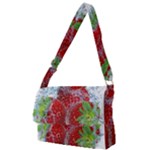 Red Strawberries Water Squirt Strawberry Fresh Splash Drops Full Print Messenger Bag (L)