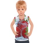 Red Strawberries Water Squirt Strawberry Fresh Splash Drops Kids  Sport Tank Top