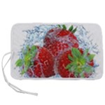 Red Strawberries Water Squirt Strawberry Fresh Splash Drops Pen Storage Case (L)