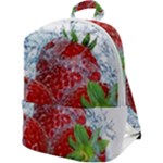 Red Strawberries Water Squirt Strawberry Fresh Splash Drops Zip Up Backpack