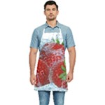 Red Strawberries Water Squirt Strawberry Fresh Splash Drops Kitchen Apron