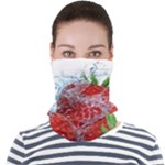 Red Strawberries Water Squirt Strawberry Fresh Splash Drops Face Seamless Bandana (Adult)