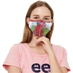 Red Strawberries Water Squirt Strawberry Fresh Splash Drops Fitted Cloth Face Mask (Adult)