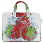 Red Strawberries Water Squirt Strawberry Fresh Splash Drops MacBook Pro 16  Double Pocket Laptop Bag 