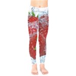 Red Strawberries Water Squirt Strawberry Fresh Splash Drops Kids  Classic Winter Leggings