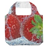 Red Strawberries Water Squirt Strawberry Fresh Splash Drops Premium Foldable Grocery Recycle Bag