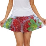 Red Strawberries Water Squirt Strawberry Fresh Splash Drops Women s Skort