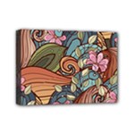 Multicolored Flower Decor Flowers Patterns Leaves Colorful Mini Canvas 7  x 5  (Stretched)