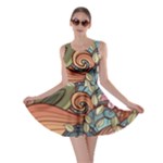 Multicolored Flower Decor Flowers Patterns Leaves Colorful Skater Dress