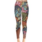 Multicolored Flower Decor Flowers Patterns Leaves Colorful Leggings 