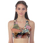 Multicolored Flower Decor Flowers Patterns Leaves Colorful Sports Bra