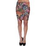 Multicolored Flower Decor Flowers Patterns Leaves Colorful Bodycon Skirt