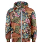 Multicolored Flower Decor Flowers Patterns Leaves Colorful Men s Zipper Hoodie