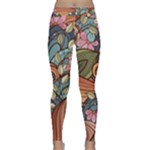 Multicolored Flower Decor Flowers Patterns Leaves Colorful Classic Yoga Leggings