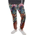 Multicolored Flower Decor Flowers Patterns Leaves Colorful Men s Jogger Sweatpants