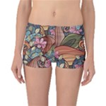 Multicolored Flower Decor Flowers Patterns Leaves Colorful Boyleg Bikini Bottoms