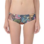 Multicolored Flower Decor Flowers Patterns Leaves Colorful Classic Bikini Bottoms