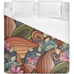 Multicolored Flower Decor Flowers Patterns Leaves Colorful Duvet Cover (King Size)