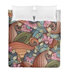 Multicolored Flower Decor Flowers Patterns Leaves Colorful Duvet Cover Double Side (Full/ Double Size)