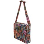 Multicolored Flower Decor Flowers Patterns Leaves Colorful Cross Body Office Bag