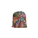 Multicolored Flower Decor Flowers Patterns Leaves Colorful Drawstring Pouch (XS)