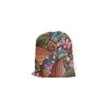 Multicolored Flower Decor Flowers Patterns Leaves Colorful Drawstring Pouch (XS)