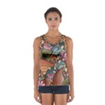 Multicolored Flower Decor Flowers Patterns Leaves Colorful Sport Tank Top 