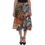 Multicolored Flower Decor Flowers Patterns Leaves Colorful Perfect Length Midi Skirt