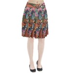 Multicolored Flower Decor Flowers Patterns Leaves Colorful Pleated Skirt