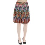 Multicolored Flower Decor Flowers Patterns Leaves Colorful Pleated Skirt