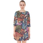 Multicolored Flower Decor Flowers Patterns Leaves Colorful Smock Dress