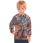 Multicolored Flower Decor Flowers Patterns Leaves Colorful Kids  Hooded Pullover