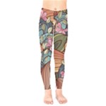 Multicolored Flower Decor Flowers Patterns Leaves Colorful Kids  Leggings